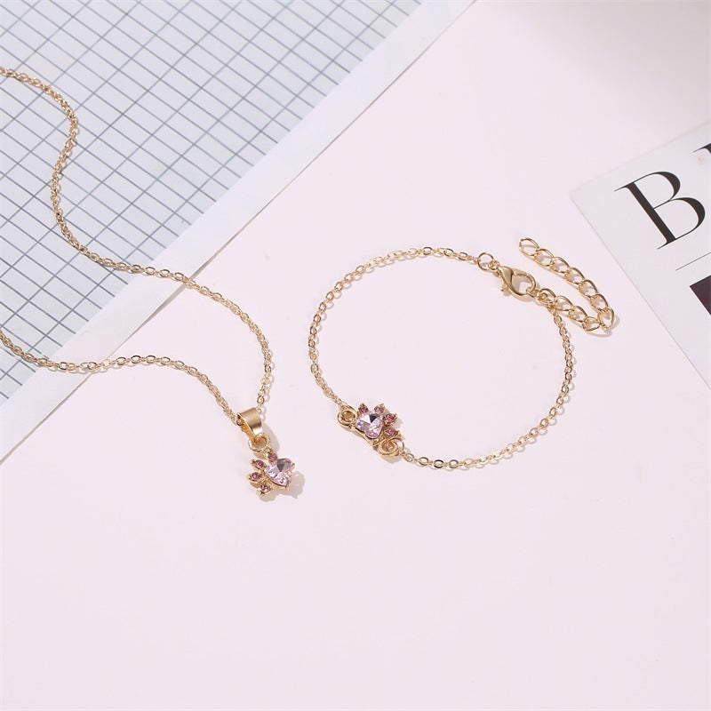 Conjunto de joyas de anillos de aleación de garra de gato de dibujos animados lindo al por mayor